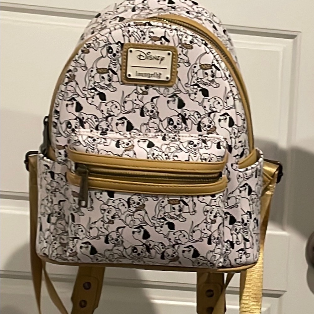 Loungefly Disney Dalmatian Backpack - White and Gold